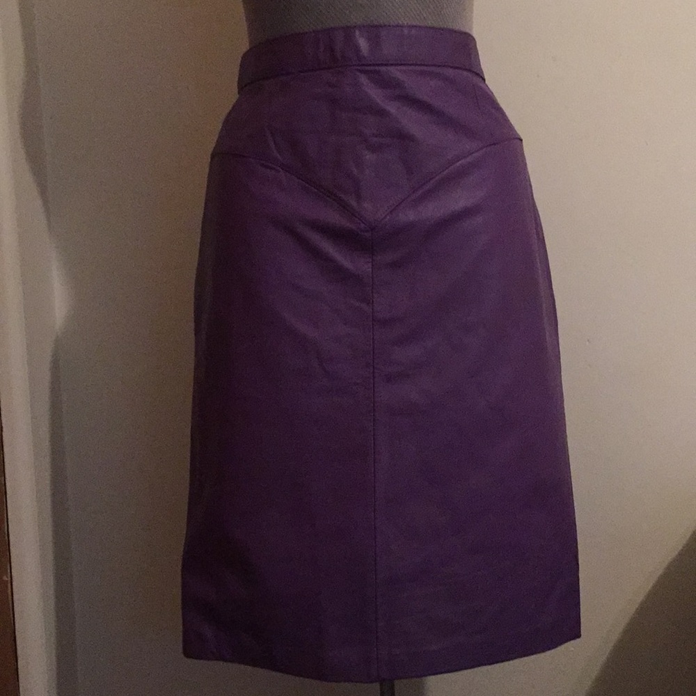Wilsons Leather VTG Purple A Line Skirt Size 14